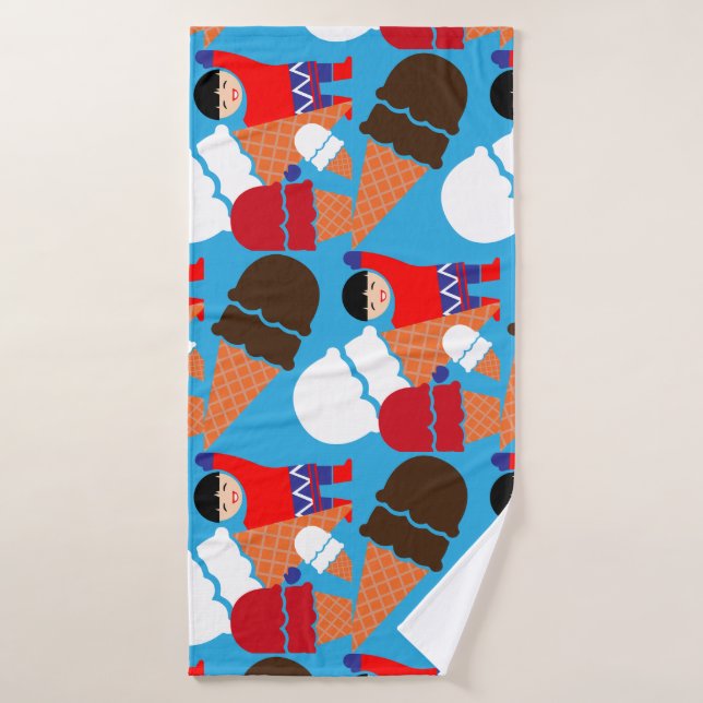 Art vintage rétro de glace (Serviette de bain)