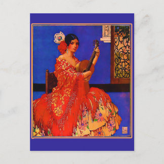 Art vintage Senorita avec Cartes pour notes de gui