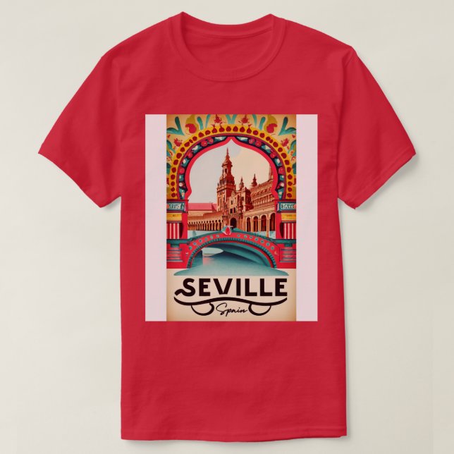 Art Vintage voyage de Séville Espagne TShirt 2 (Design devant)