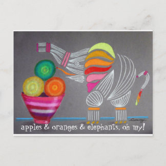 Art Whimsical Rainbow Elephant sur carte postale