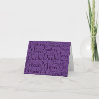 Art Word : Merci en plusieurs langues - violet
