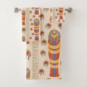Artefact De momie Égyptienne Ancien Orange Bleu