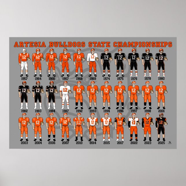 Artesia Bulldogs State Champs Uniform Poster (Devant)