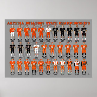 Artesia Bulldogs State Champs Uniforme Poster