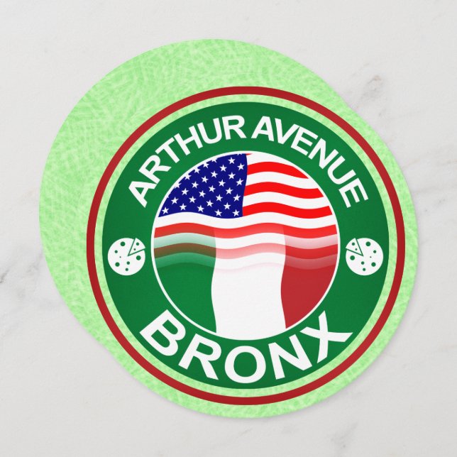 Arthur Ave Bronx Invitations italiens américains (Devant / Derrière)