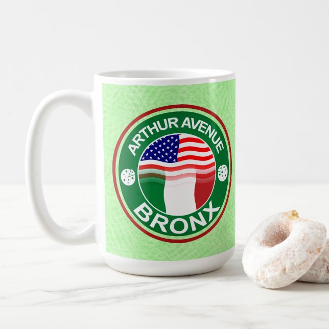 Arthur Ave Bronx Italien American Mug (Avec donut)