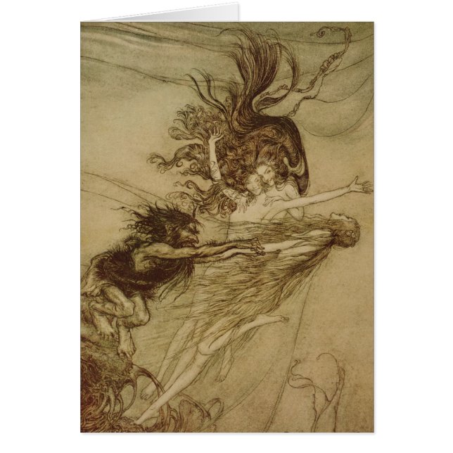 Arthur Rackham | Les Rhinemaidens taquinant Alberi (Devant)