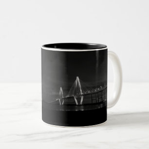 Arthur Ravenel Night Pano Grayscale Café Mug