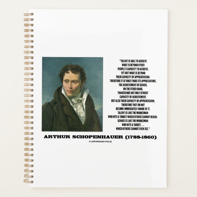 Arthur Schopenhauer Talent contre Genius Citation (Devant)