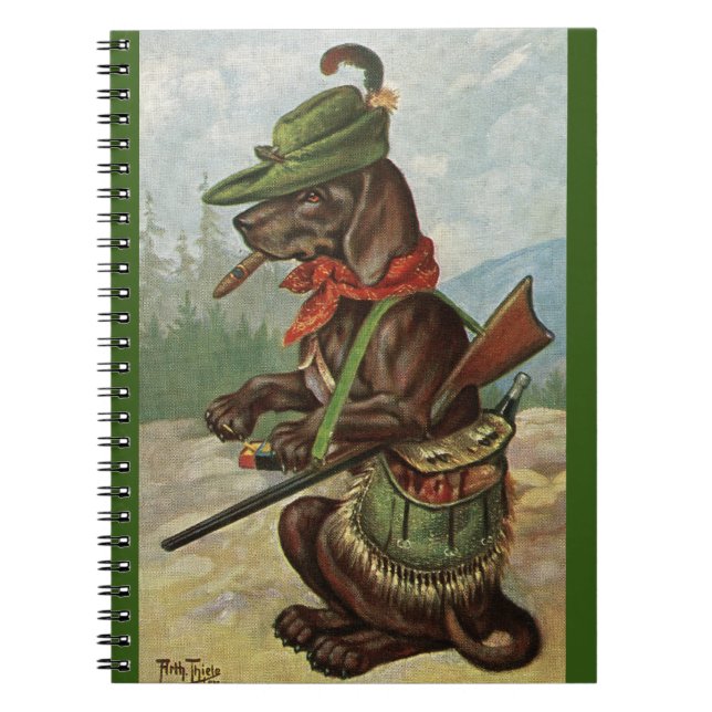 Arthur Thiele Carnet Spiral Chien Chasse Comique (Devant)