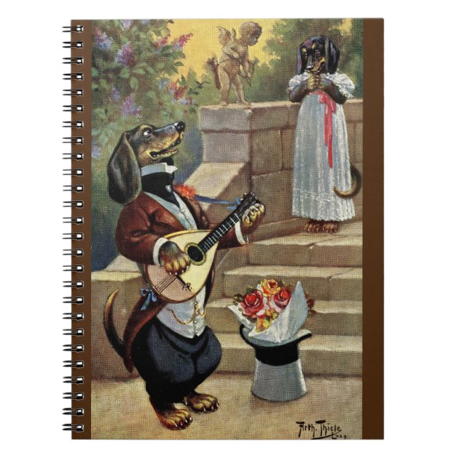 Arthur Thiele Romantic Dachshunds Carnet Spiral (Devant)