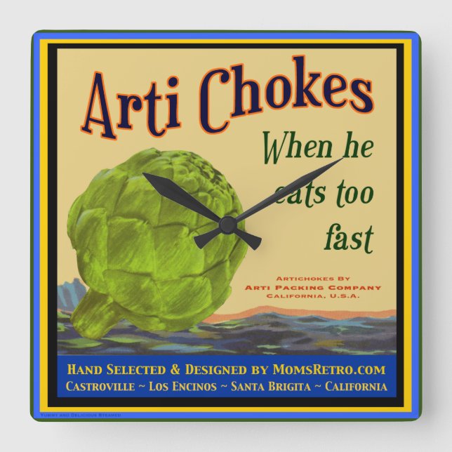 Artichokes Rétro Horloge murale de la cuisine (Recto)