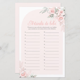 Artículo de bebé juego para Baby shower Niña