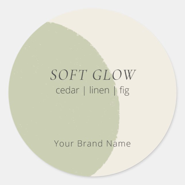 Artisan Candle Lid Sage Minimalist Scent Sticker (Devant)