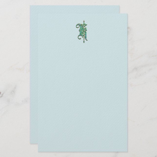 Artisan Monogram K Green Garden Felt Papeterie (Devant / Derrière)