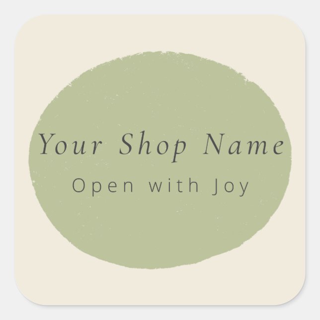 Artisan Sage Stone Custom Name Packaging Sticker   (Devant)