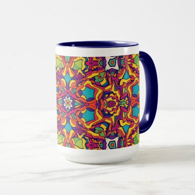 Artisanal Moroccan Mandala Coffee Mug (Devant droit)