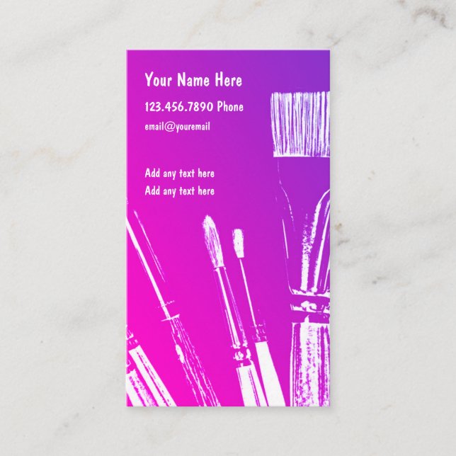 Artist Peintre Carte de visite Modèle de design (Devant)