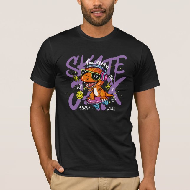 Artist Walk Skate Park Dino T-Shirt (foncé) (Devant)