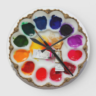 Artiste Aquarelle Palette Horloge Quels Oeufs Déva