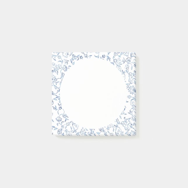 Artiste bleu petit treillis floral post-it (Devant)