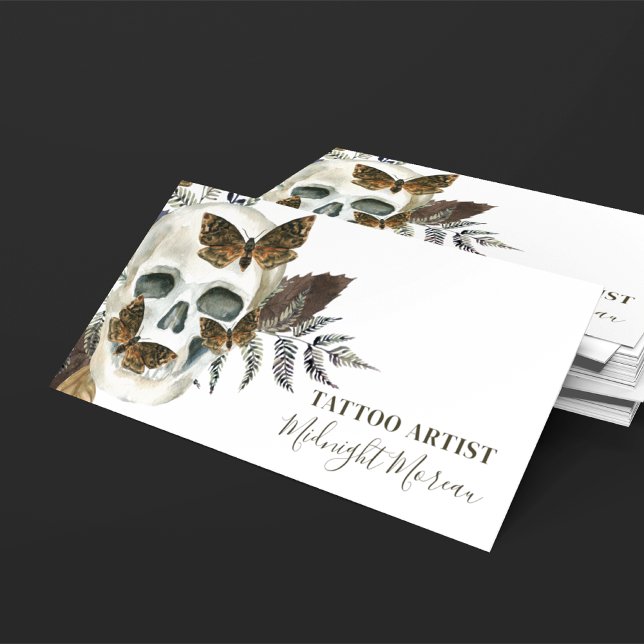 Artiste de tatouage crâne Carte de visite de code  (Créateur téléchargé)