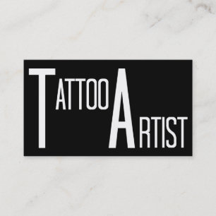 Artiste de tatouage noir Carte de visite simple