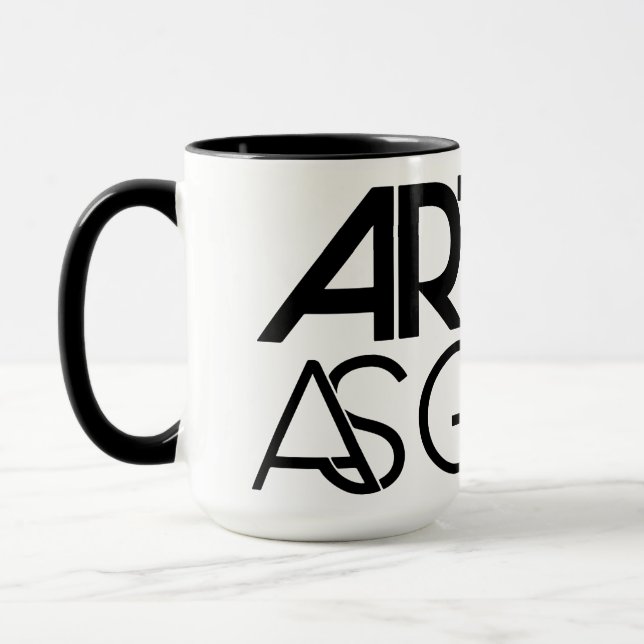 Artiste en tant que tasse blanche de guide et (Gauche)