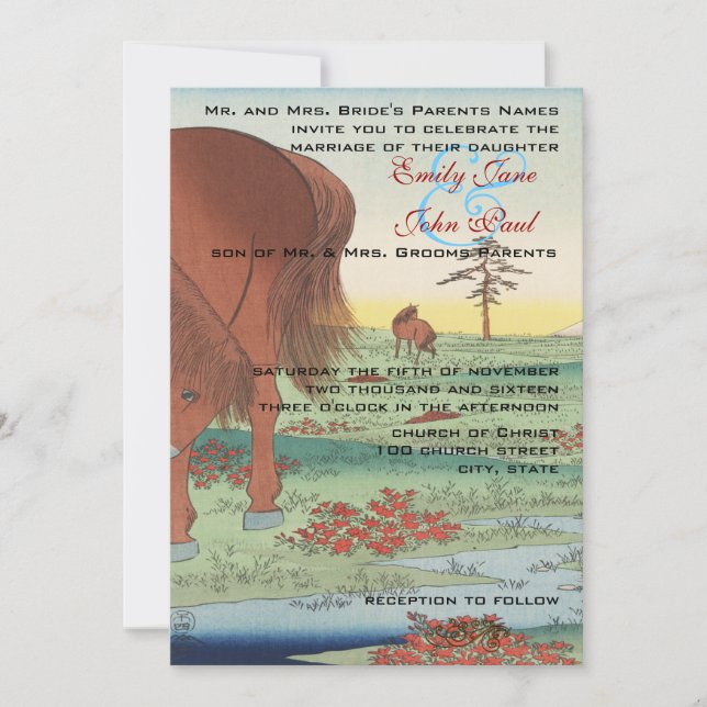 Artiste faire-part de mariage Hiroshige Utagawa (Devant)