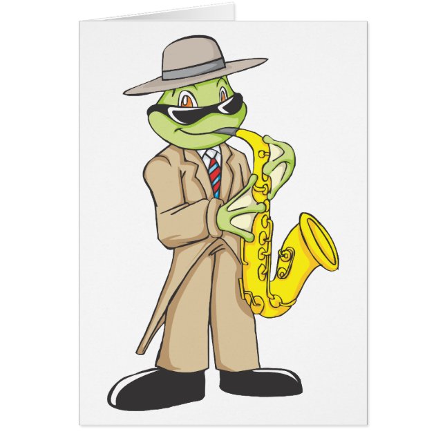 Artiste heureux de saxophone de grenouille (Devant)