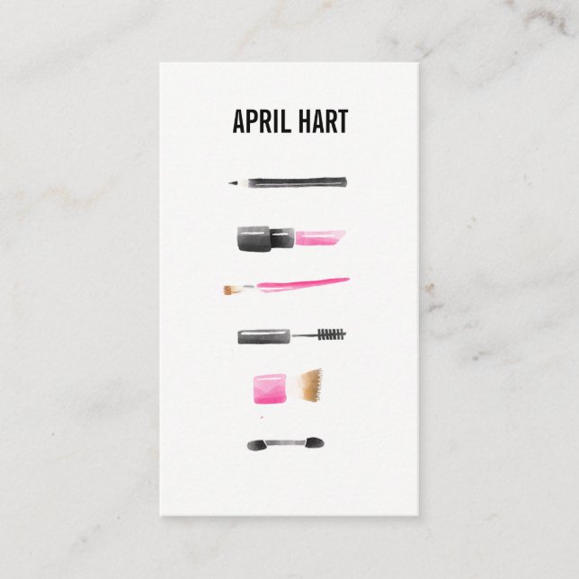 Artiste maquillage aquarelle Carte de visite (Devant)