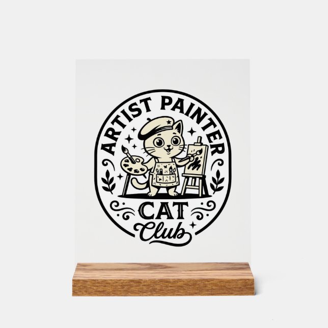 Artiste Peintre Chat Chat Drôle Graphique - Artist (Recto)