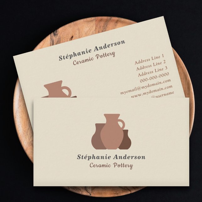 Artiste poterie céramique Carte de visite (Ceramic Pottery Artist Business Card)