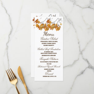 Artistic Automne Feuilles Menu Mariage
