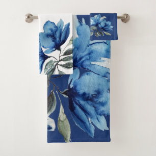 Artistic Blue Floral Drama aquarelle peinte à la m