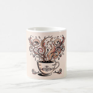 Artistic Boho Botanical Coffee Cup Two-Tone Mug