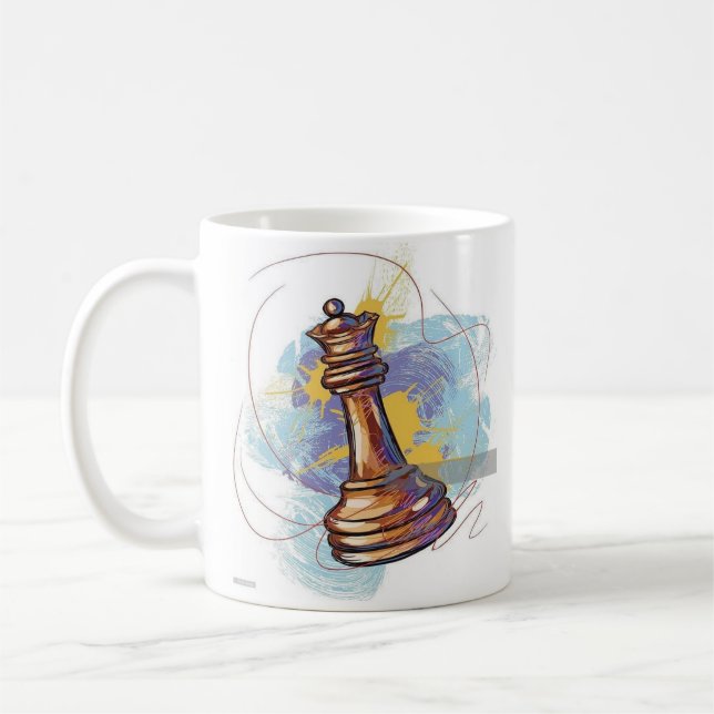 Artistic Chess King Coffee Mug - Couleur Abstraite (Gauche)