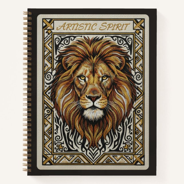 Artistic Spirit Embroidered Lion King Journal (Devant)