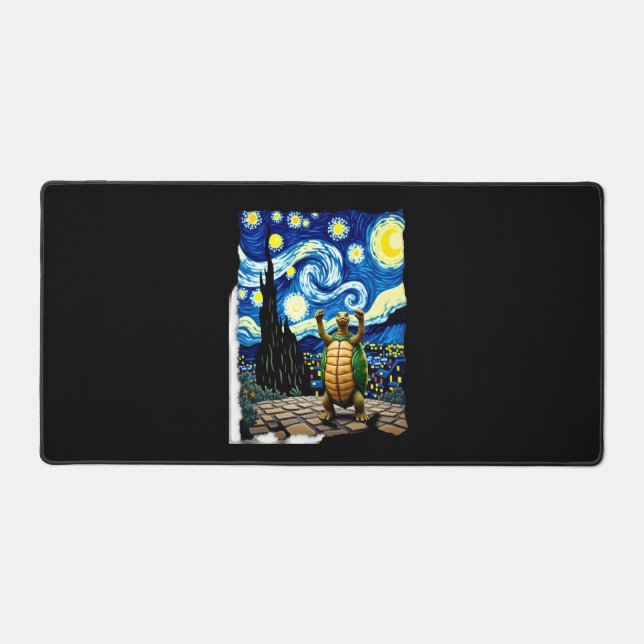 Artistic Turtle Shirt  Starry Night Turtle (1) (Recto)