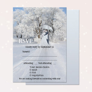 Artistic Winter Wonderland Dream Wedding Carte RSV