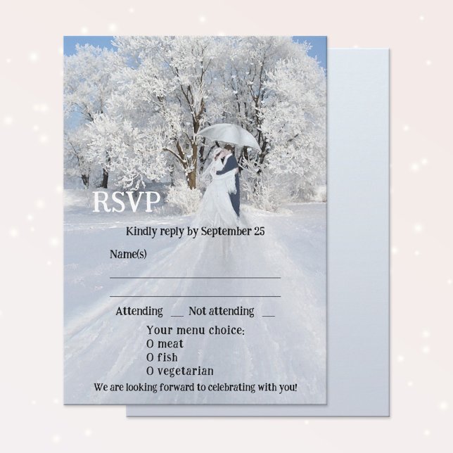 Artistic Winter Wonderland Dream Wedding Carte RSV (Créateur téléchargé)