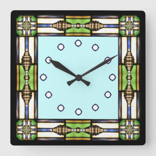 Arts et horloge murale en verre de style de