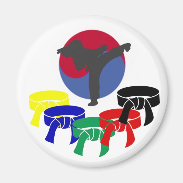 Arts martiaux Kicker Rank Belt Magnets (Devant)