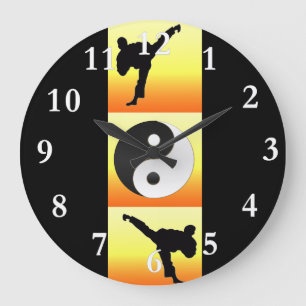 Arts Martiaux Yin Yang Horloge