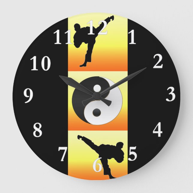 Arts Martiaux Yin Yang Horloge (Recto)