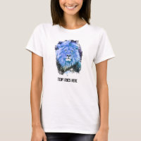 *~* Artsy AP23 Blue Artitic LION peinture T-shirt