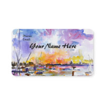 Artsy Charleston Watercolor Carte de visite par Gi