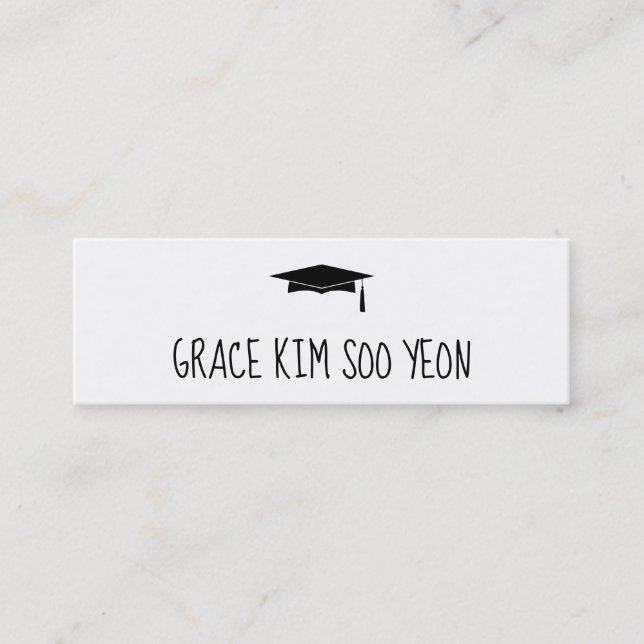 Artsy Cute Graduation Cap Faire-part Nom Carte (Devant)