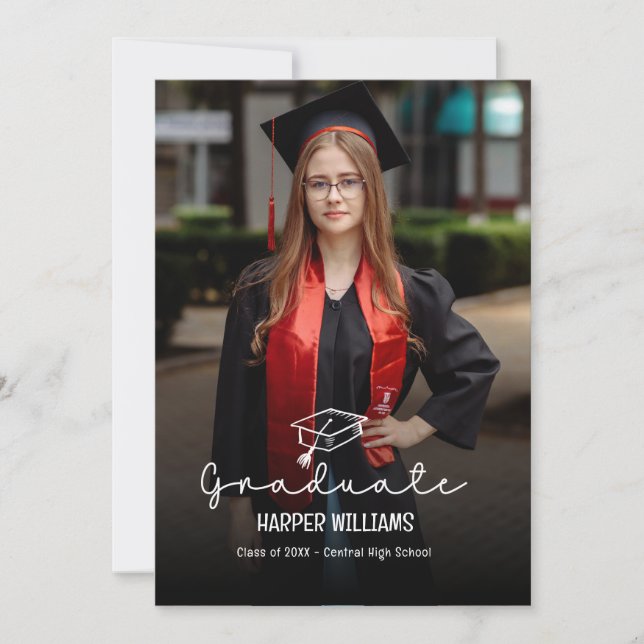 Artsy Doodles Editable Color Graduation Invitation (Devant)
