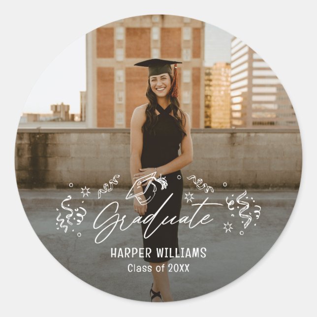 Artsy Doodles Graduation Stickers Enveloppe Sceaux (Devant)